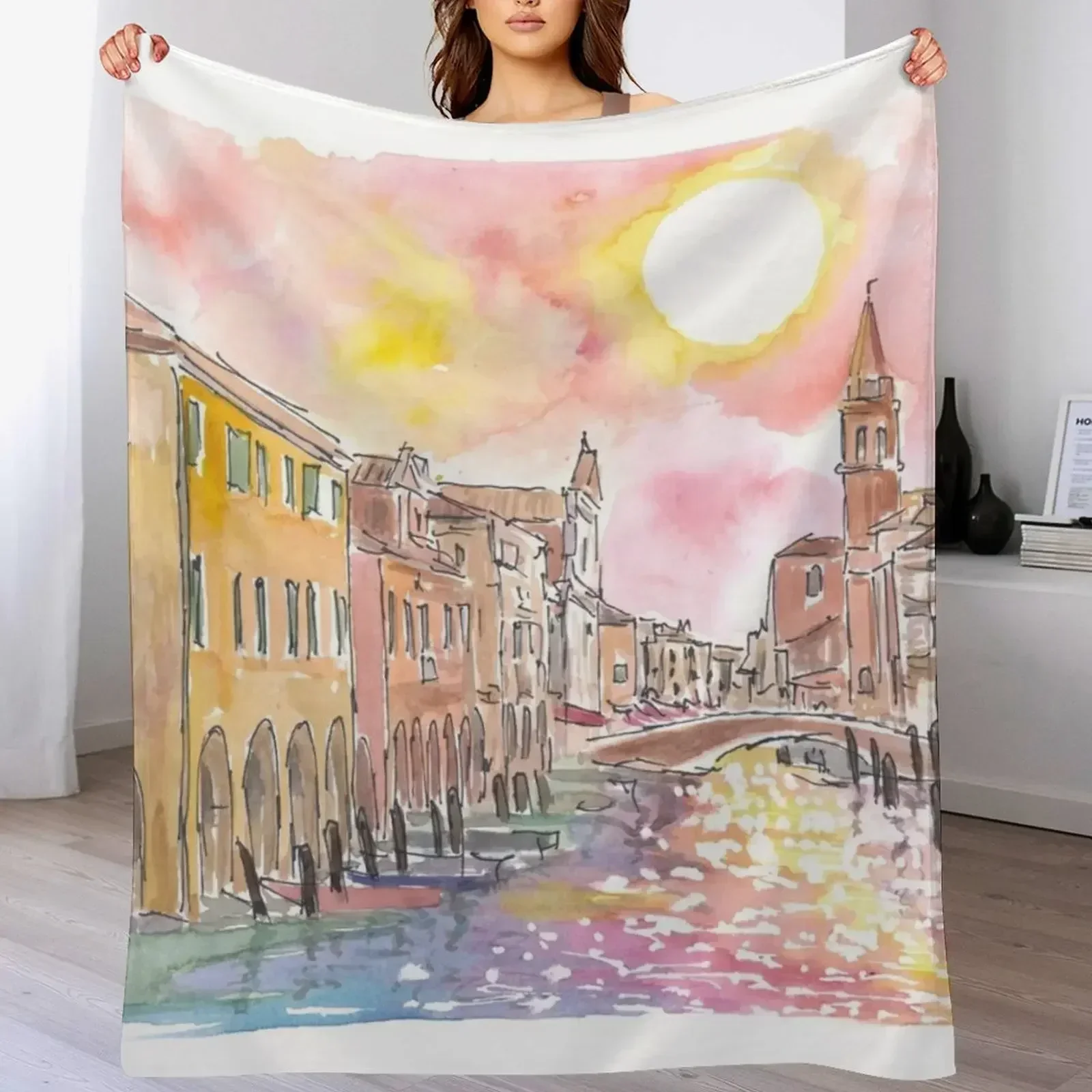 Чигия скрытый драгоценный камень и вход в Лагуна Венеции плед теплое на зиму