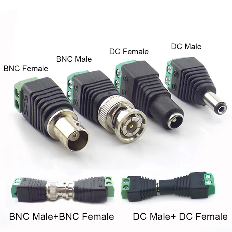 Plug Video Balun Converter For Cctv Video Led Strip Light Camera Security