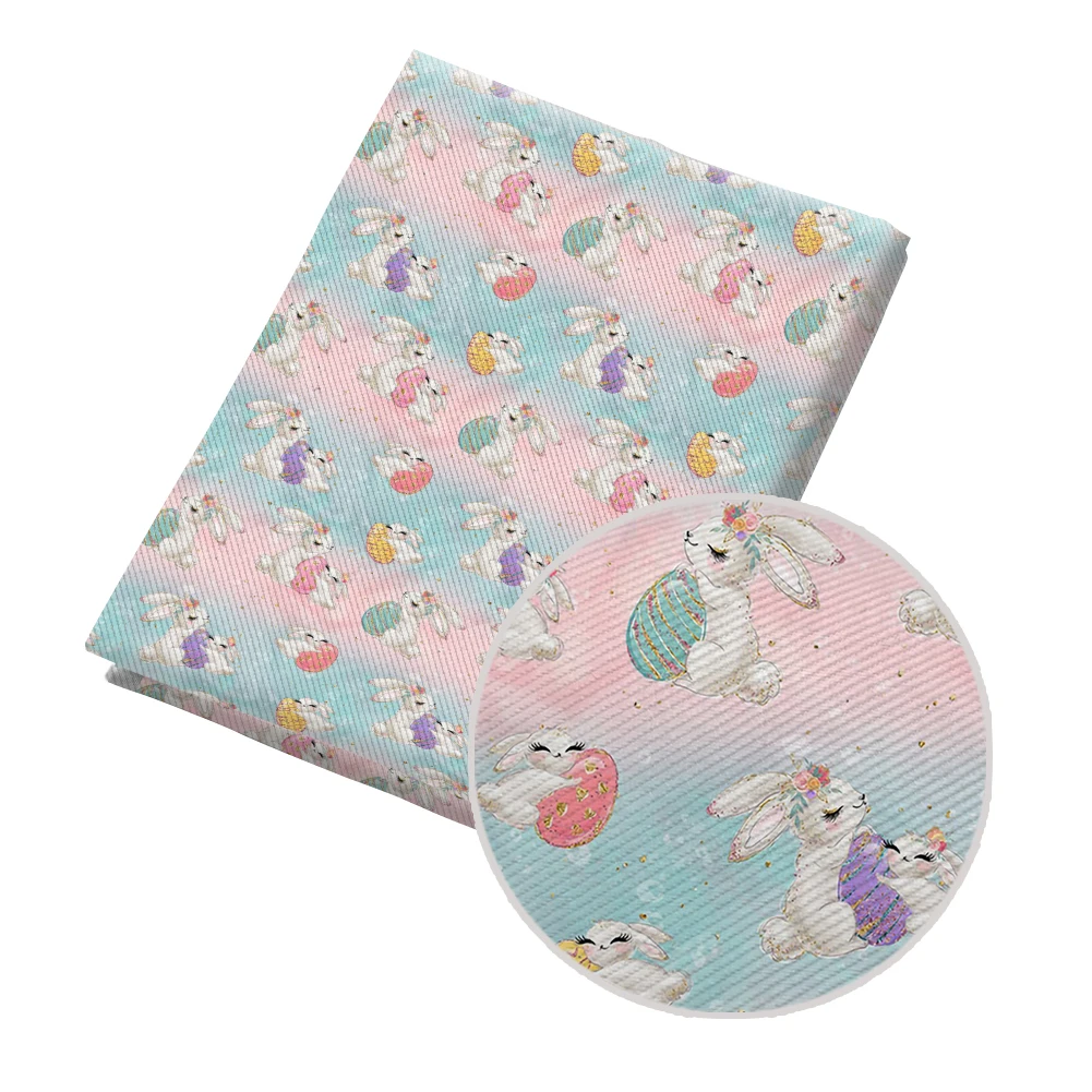 

50*145cm Easter Bunny Pattern Patchwork Printed Polyester Fabric Twill Fabric for Curtain Pillow Cover Home Textile