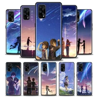 phone case for realme xt gt gt2 5 6 7 7i 8 8i 9i 9 c17 pro 5g se master neo2 soft silicone case cover your name japan anime