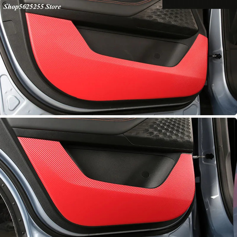 

Car Door Anti-kick Pads for Changan Uni-k Unik 2021 2022 Accessories Carbon Fiber Leather Interior Sticker Cover