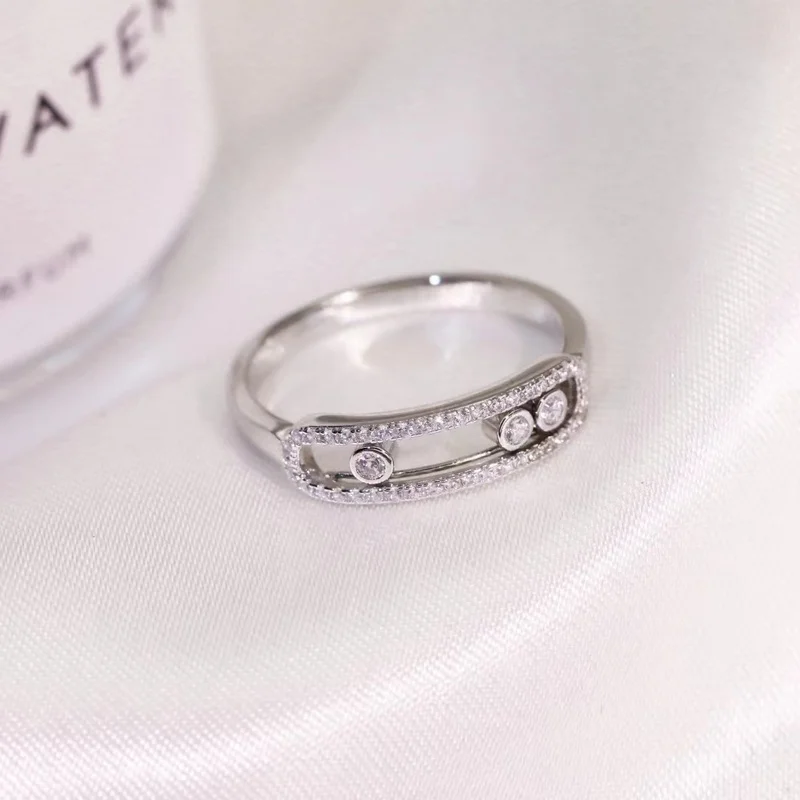 

European and American popular mobile zircon ring original high-quality logo exquisite fashion women's holiday gift