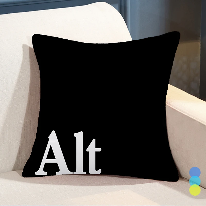 

Keyboard Jeanette Alt Del Ctrl Letter Pattern Hug Pillowcase Black and White Home Decoration Car Cushion Cover