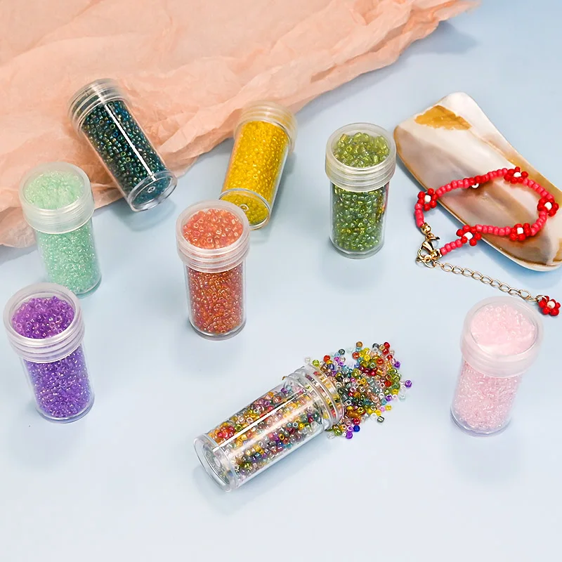 1300PCS 2mm Transparent AB Multicolor Glass Seed Beads For Needlework For Jewelry Making DIY Beading Bracelets Earring Supplies