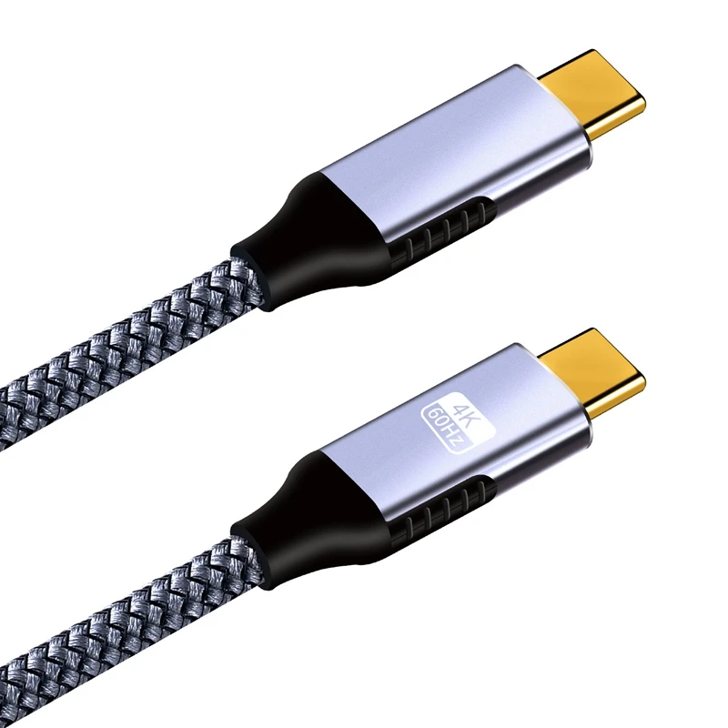 

TYPE-C To TYPE-C Cable 4K@60HZ Male To Male Adapter 100W USB 2.0 Audio Video Transmission Charger Data Cable, 2 M