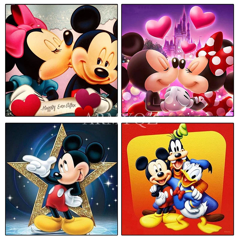 

Алмазная живопись с Микки Маусом, коллекция героев Диснея, Дональд Дак, художественная вышивка, мультфильм 5D, вышивка крестиком, хобби, дома...