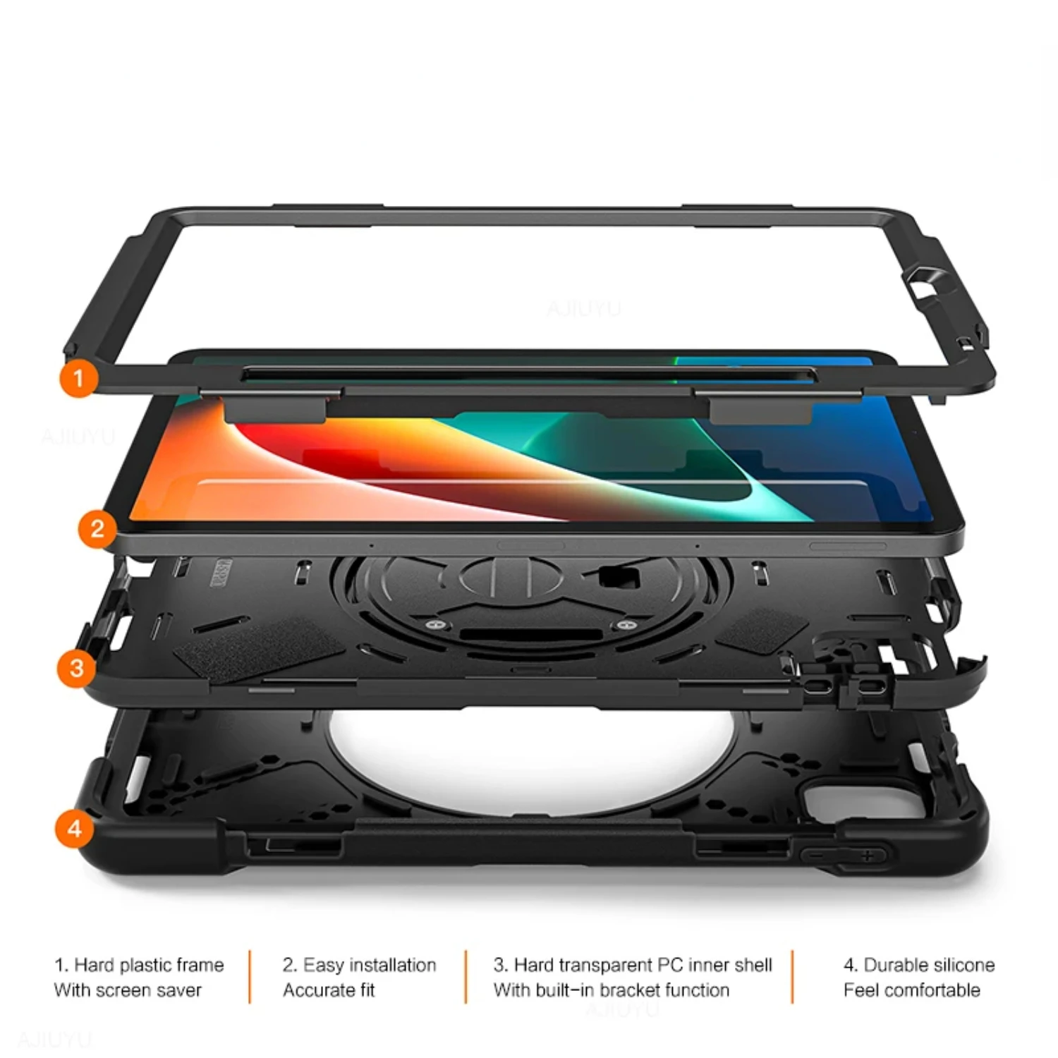 Силиконовый противоударный чехол для планшета Mi Pad 5/5 Pro с держателем карандашей