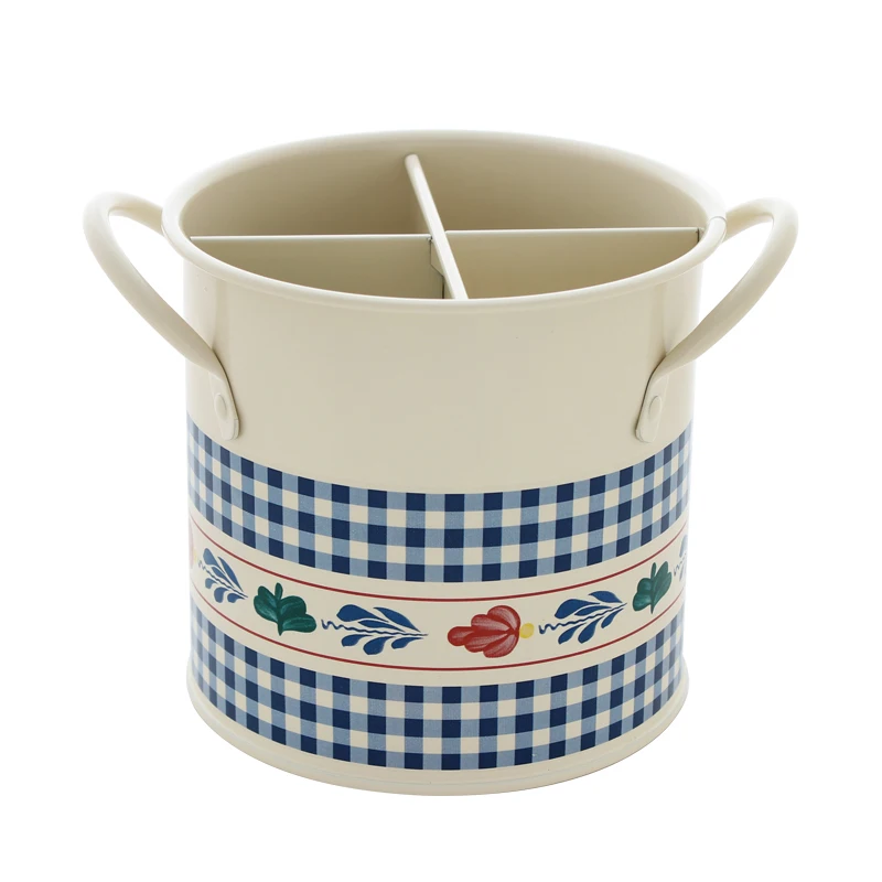 pastoral spoon fork pot holder tableware storage bucket utensil container storage tank kitchen gadgets chopsticks rack tableware free global shipping