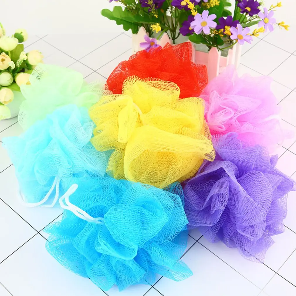 

Soft Small Rich Bubbles Bath Ball Tubs Scrubber Shower Body Cleaning Mesh Shower Wash Sponge Bath Accessories Random Color