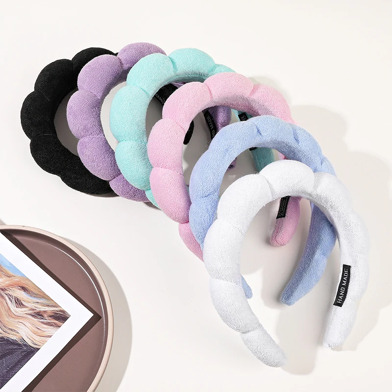 

Simple Hair Hoop Headwear Hair Accessories For Washing Face Headbands Colorful Fabric Hairbands Spa Headband Makeup Headband