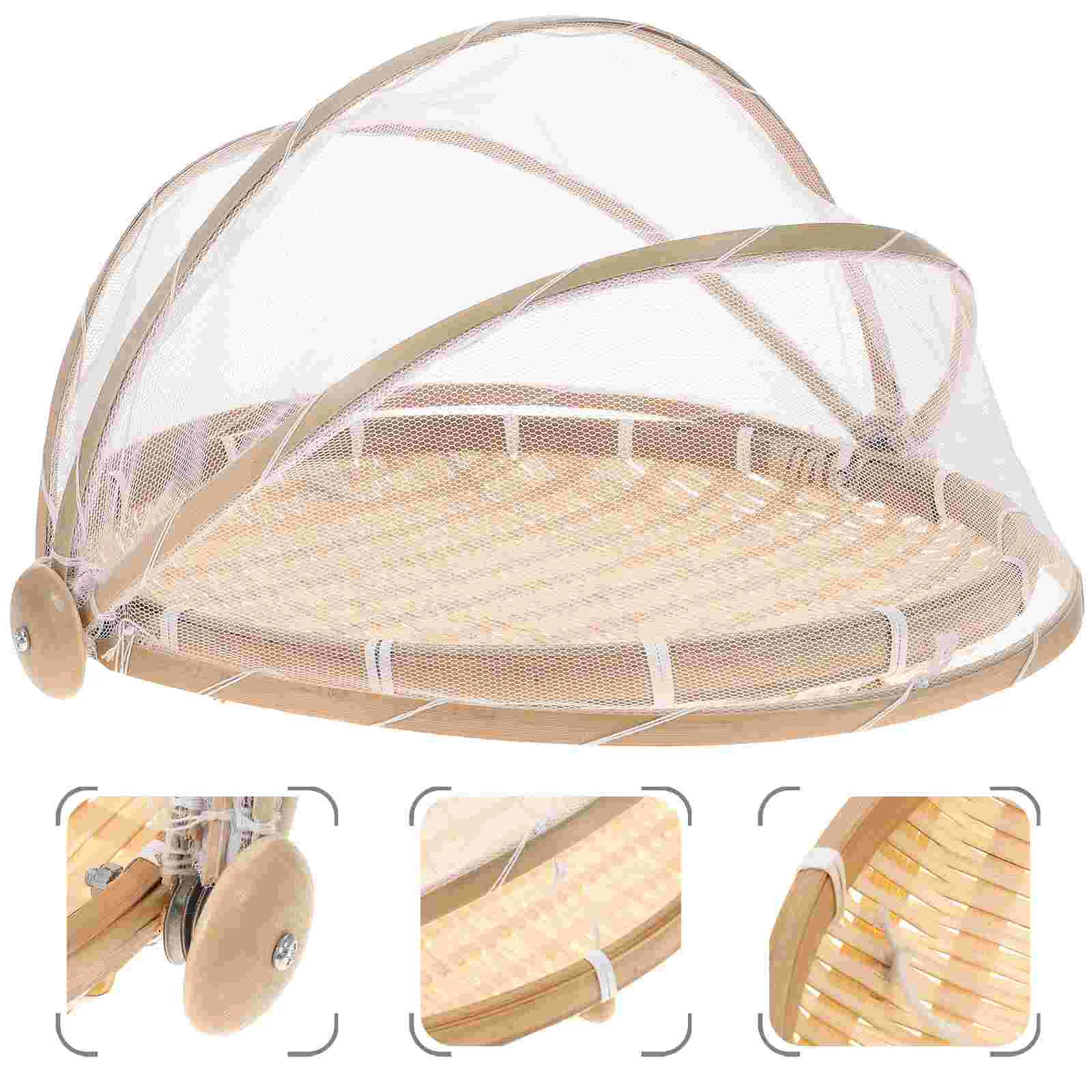 

Net Cover Bamboo Basket Storage Baskets Lid Dustpan Basket Woven Basket Rattan Wicker Serving Tray Mesh Bread Cover