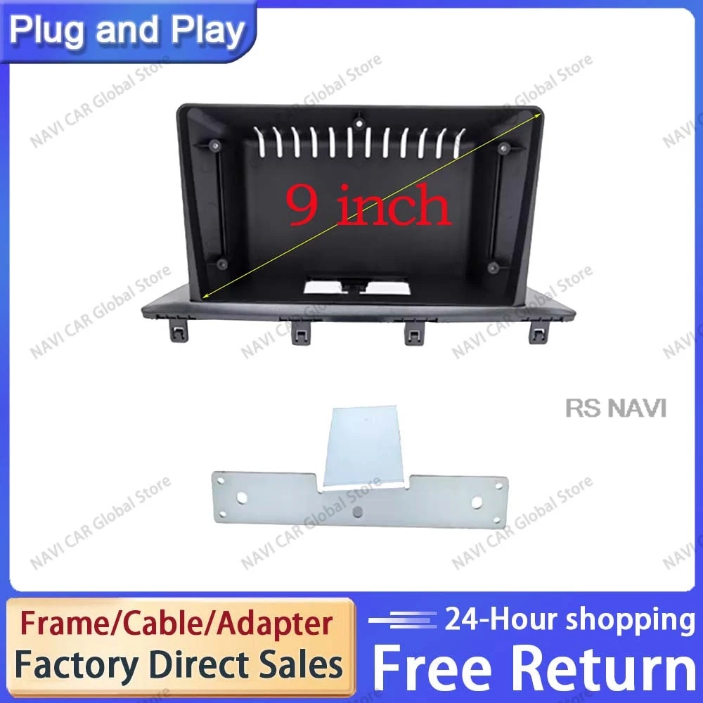 NAVI 2Din 9-дюймовый автомобильный радиоприемник с пластиковой панелью каркасный