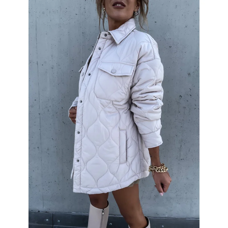 Women's Winter Vintage Warm Cotton Jacket with Belt Padded Female Long Thin White Oversize Quilted Coat for Women 2022