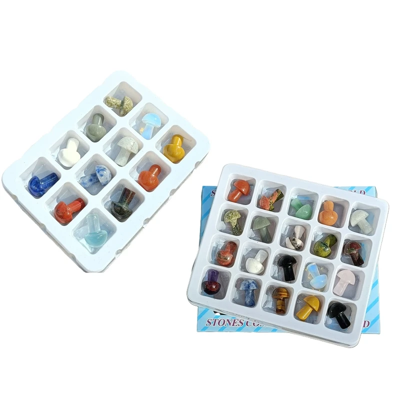 

Mini Mushroom Shaped Crystal Stones 12pcs/20pcs Natural Gemstone