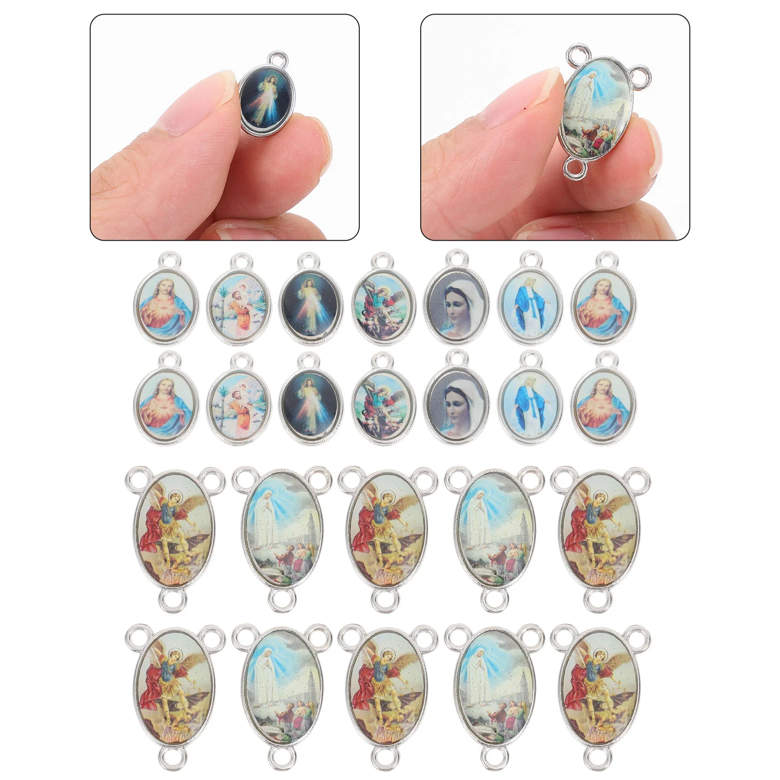 

40 Pcs Our Lady Jesus Pendant Necklace Locket DIY Accessory Medal DIY Material Alloy DIY Charms Miss Necklace Bracelet Accessory