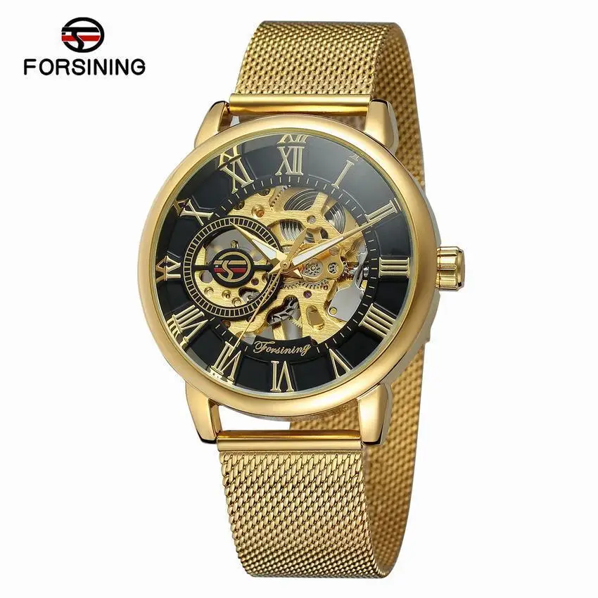 2022 Authentic Hot Hollow Men's Mechanical Watch Waterproof Men's Watch Business Casual Men's Watch Mesh Belt