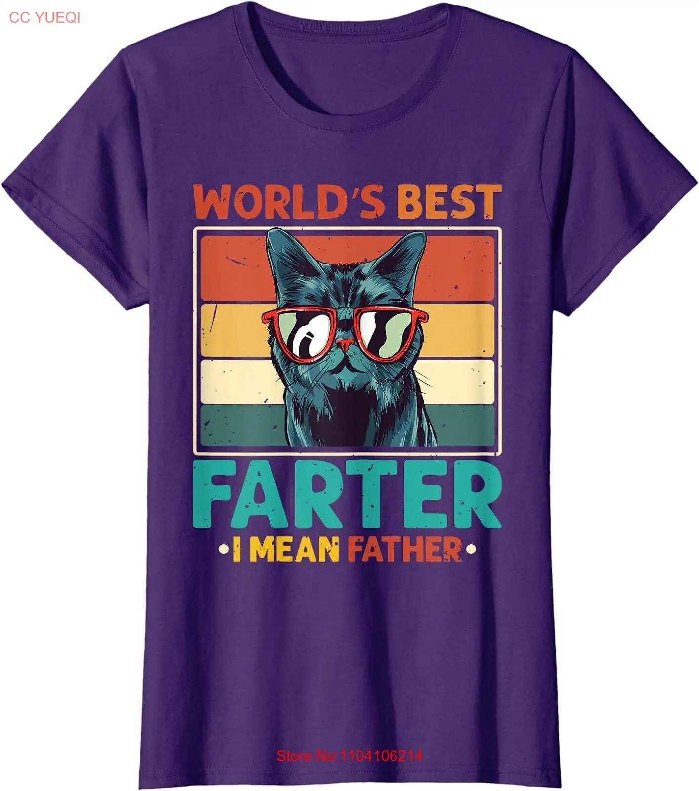 Женская футболка с круглым вырезом Worlds Best Farter I Mean Father Cat Dad