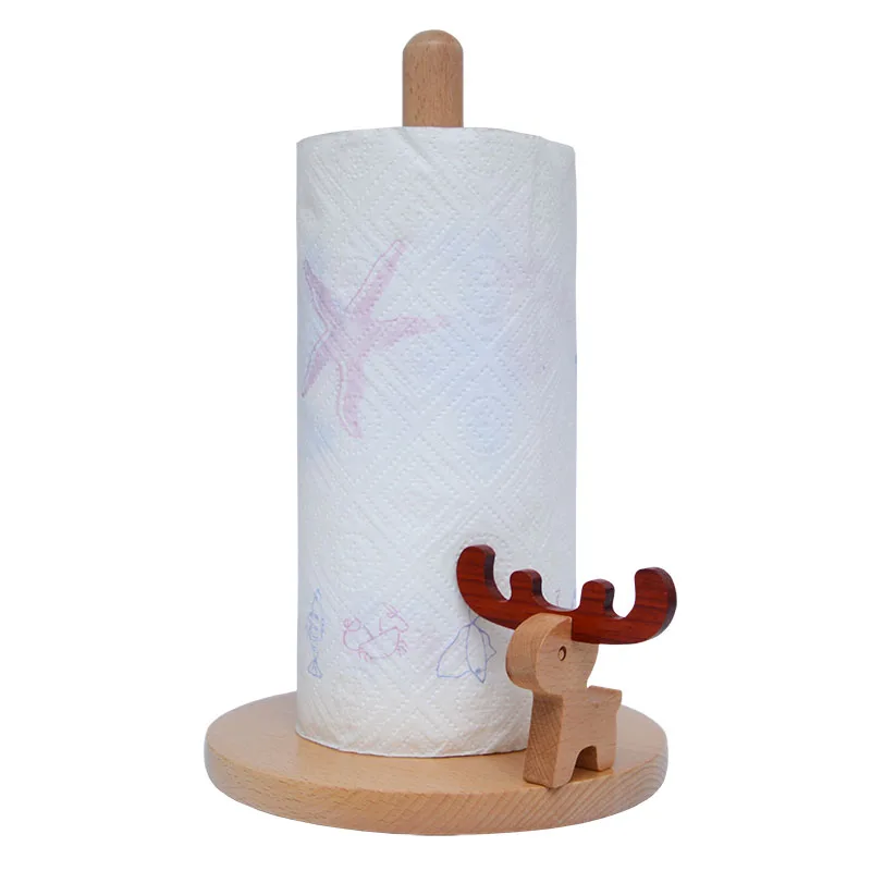 

Кухонный держатель для бумажных полотенец из цельной древесины, держатель для полотенец из эвкалипта для ванной комнаты, держатель для рулонной бумаги, настольное хранение