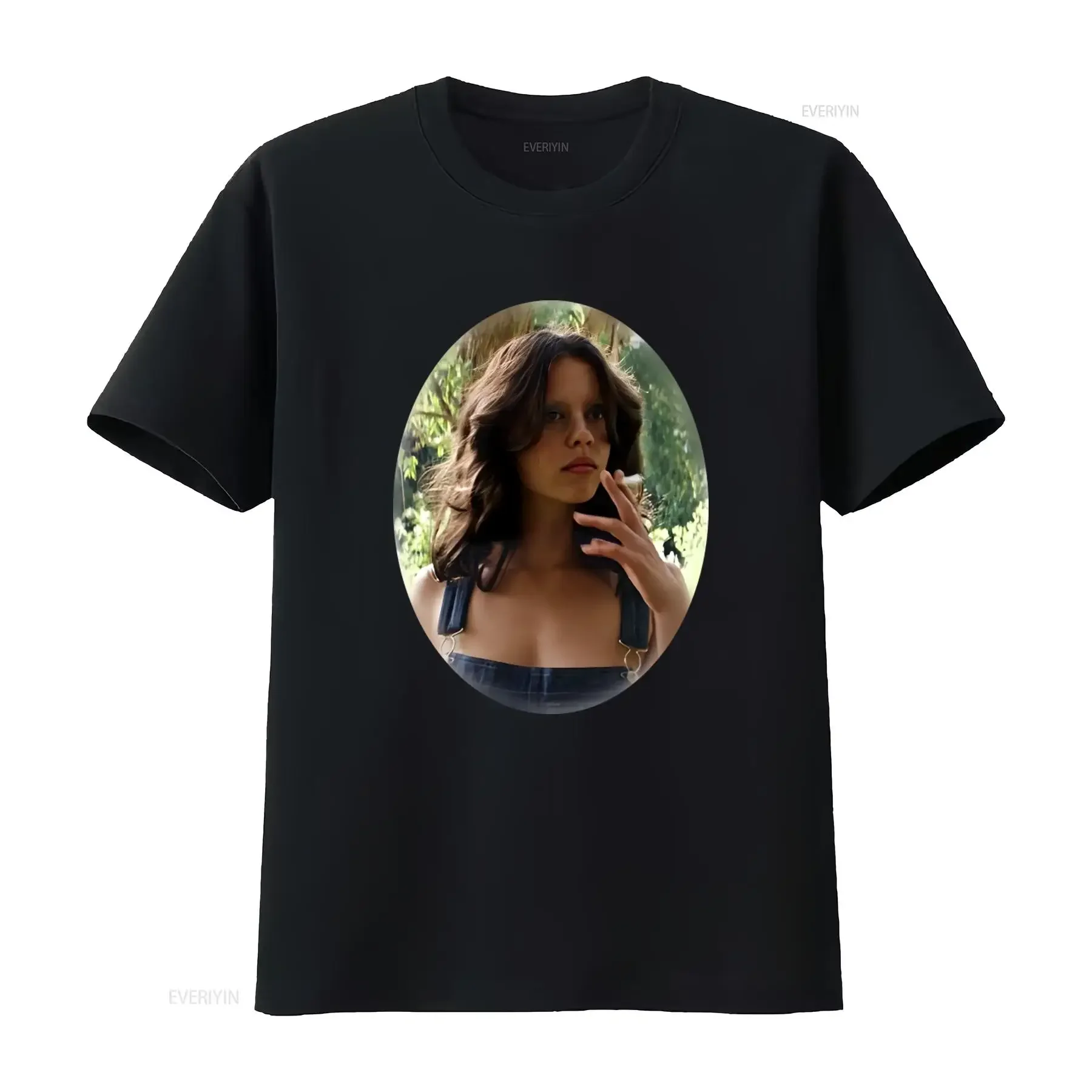 Фото Футболка X Film Maxine с овальным принтом Мии Гот, винтажная, из плотного хлопка, от A24 Merch, в стиле дизайнерской одежды с эффектом потертости №1