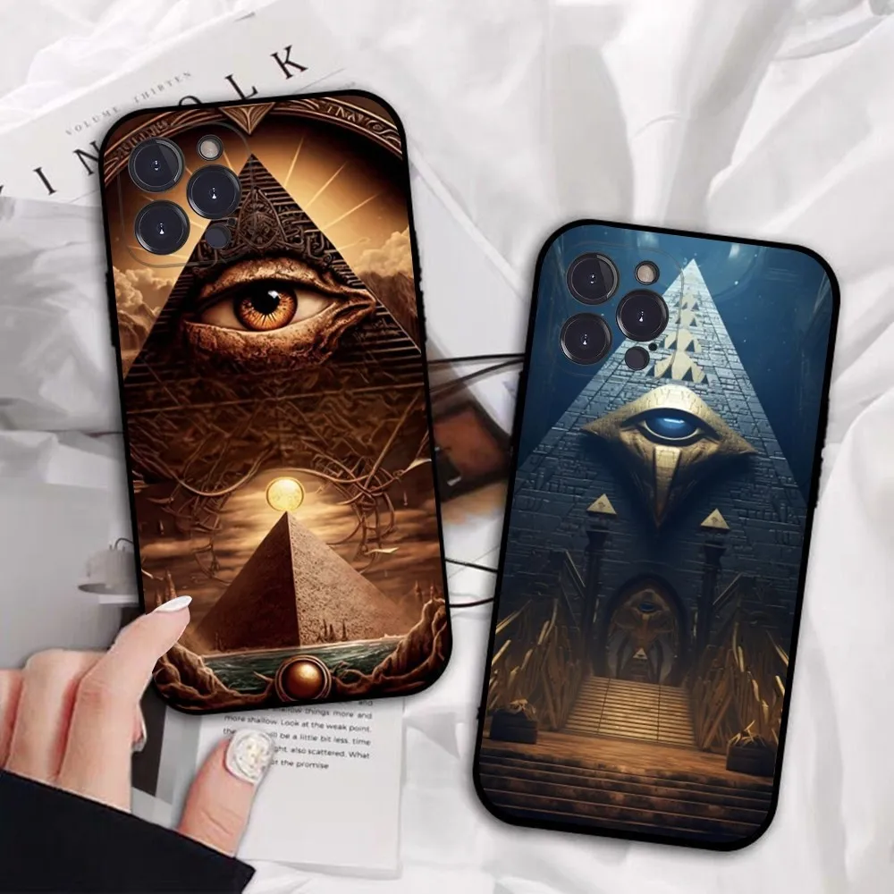 Чехол для телефона Illuminati Eye Occult Pyramid iPhone 16 15 8 7 6 6S Plus X SE XR XS 14 11 12 13 Mini Pro Max чехол