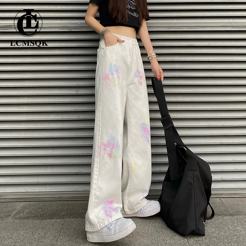Women's Pants Baggy Jeans Woman High Waist Vintage Clothes Newjeans Y2k Female Clothing Streetwear Korean Fashion Denim
