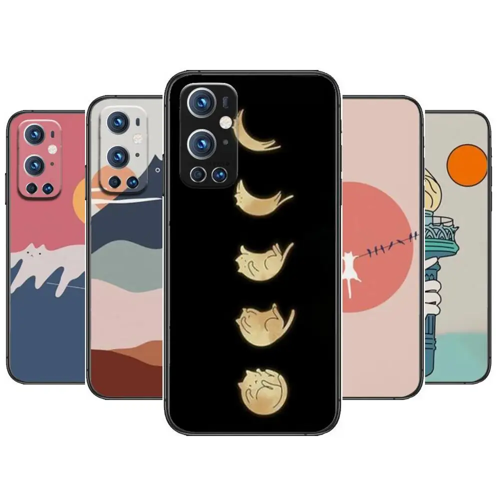Cat Mount Fuji Landscape For OnePlus Nord N100 N10 5G 9 8 Pro 7 7Pro Case Phone Cover For OnePlus 7 Pro 1+7T 6T 5T 3T Case