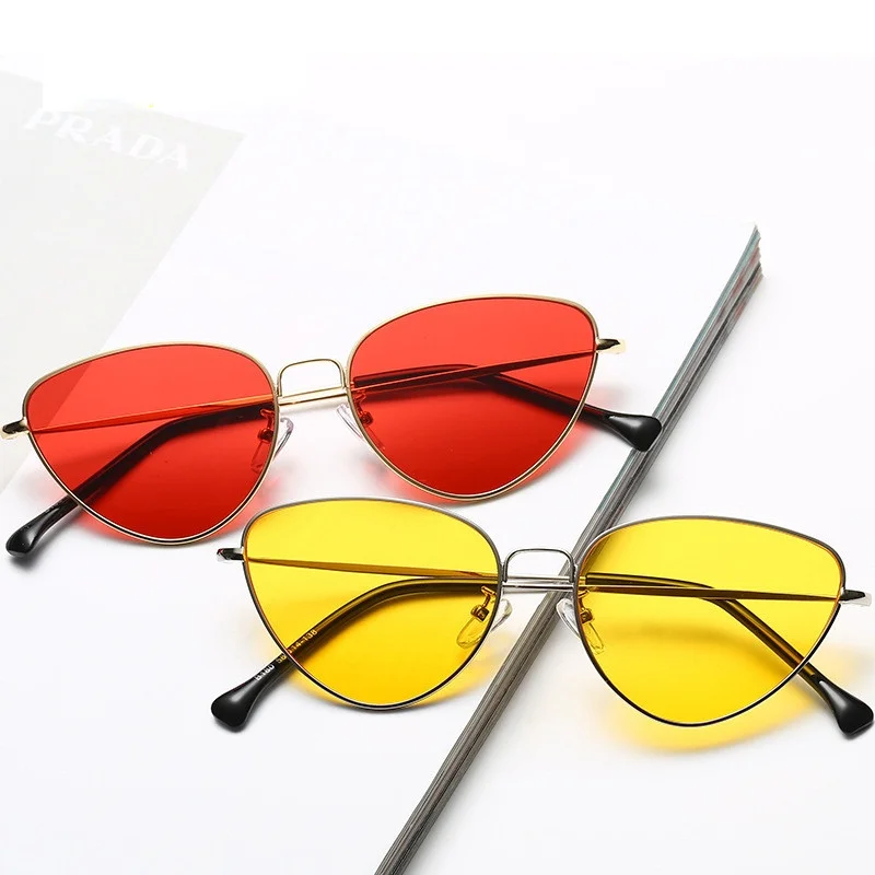

Ladies Cat Eye Sunglasses Women Sun Glasses Alloy Frame UV400 Protection Brand Designer Cat Eye Glasses