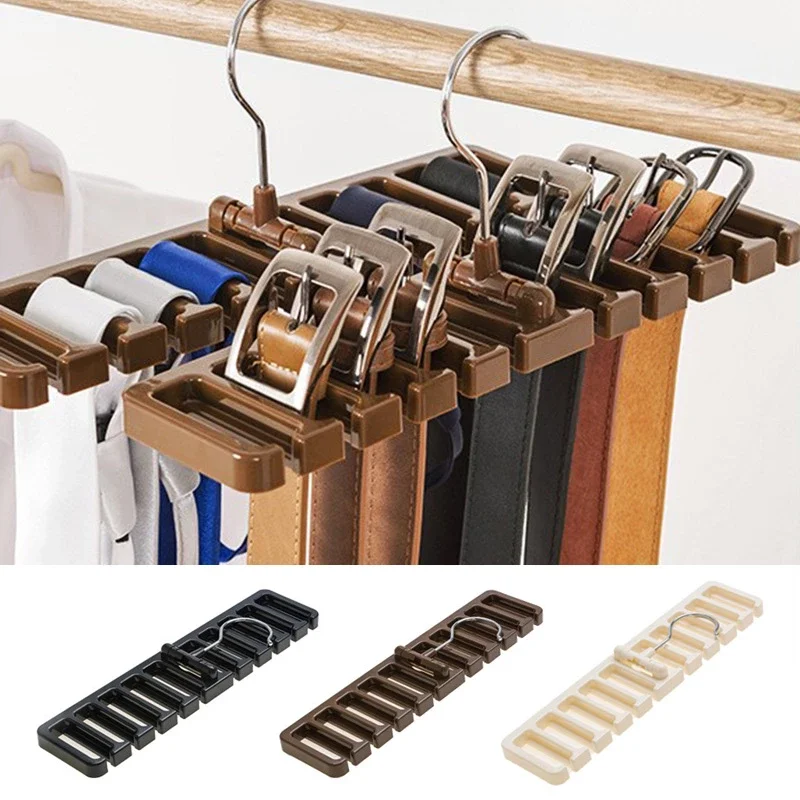 

10 Card Slots Storage Holder Rack Hook Tie Belt Hanger Wardrobe Closet Belts Scarf Hanging Organizer Rotating Bedroom Home Items