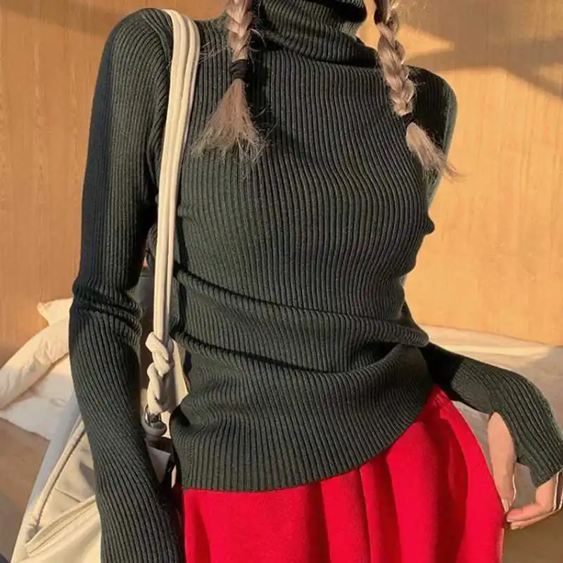

Women Turtleneck Sweaters Pullovers Spring Fashion Soft Jumper Slim Fit Long Sleeve Winter Clothes Ship Within 24 Hours