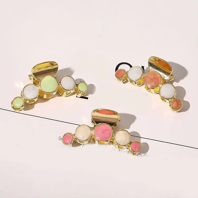 

Fashion Dripping Crescent Hair Clip For Women Girls Colorful Small Fresh DIY Hair Styling Tool Imitation Pearl Barrettes