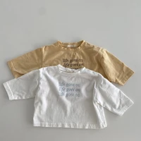 baby long sleeve t shirt soft cotton infant letter print t shirt for boys girls casual tops loose kids tee bottoming shirts