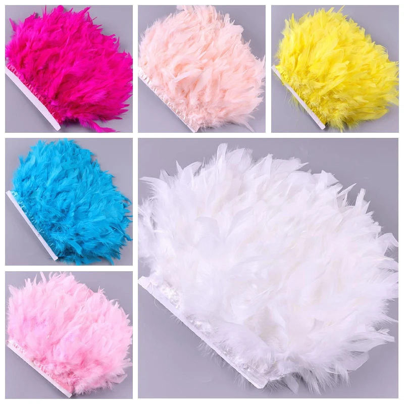 

1 Yard 10-15 Cm Colorful Turkey Feather selvedge Feather For Dresses Wedding Decorations Jewelry Creation DIY Sewing Accessories