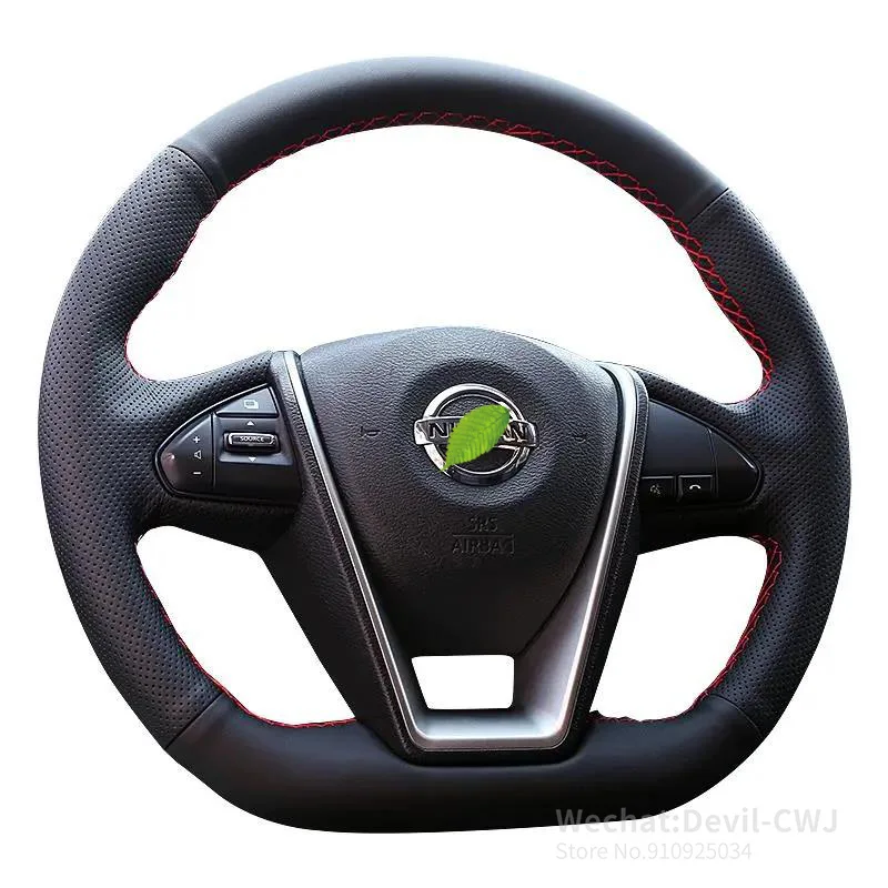 

Чехол рулевого колеса для Nissan Lannia, прошитый вручную, чехол рулевого колеса, алькантара, замша, кожа, аксессуары для интерьера автомобиля