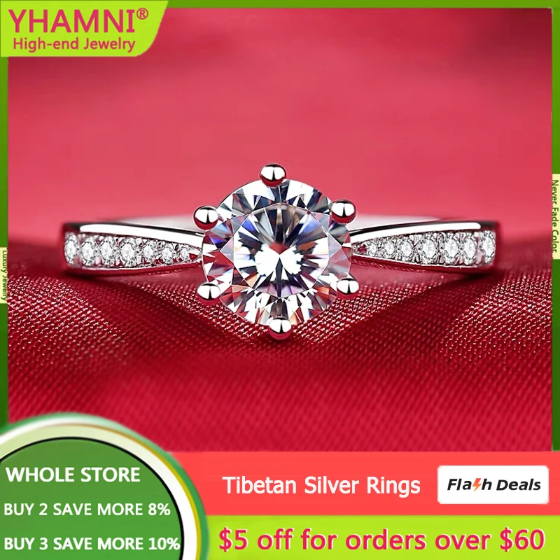 

Allergy Free Pure White Gold Color Tibetan Silver Rings Round Clear Cubic Zircon Wedding Band Gift Jewelry Fine Rings for Women