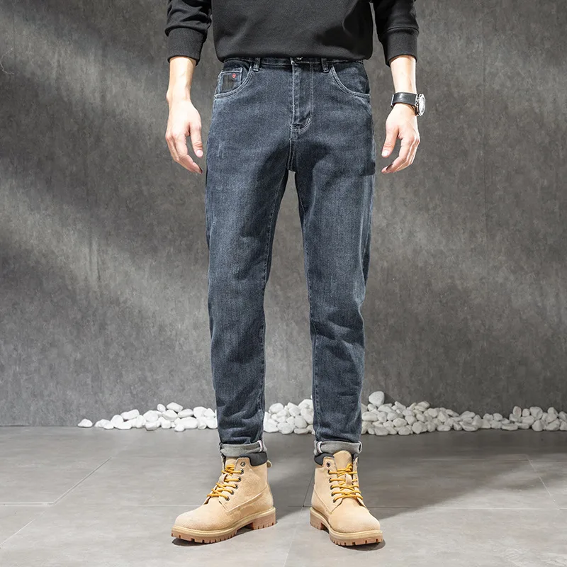 2022 New Winter Autumn Mens Cotton Jeans Fashion High Quality Mens Pants
