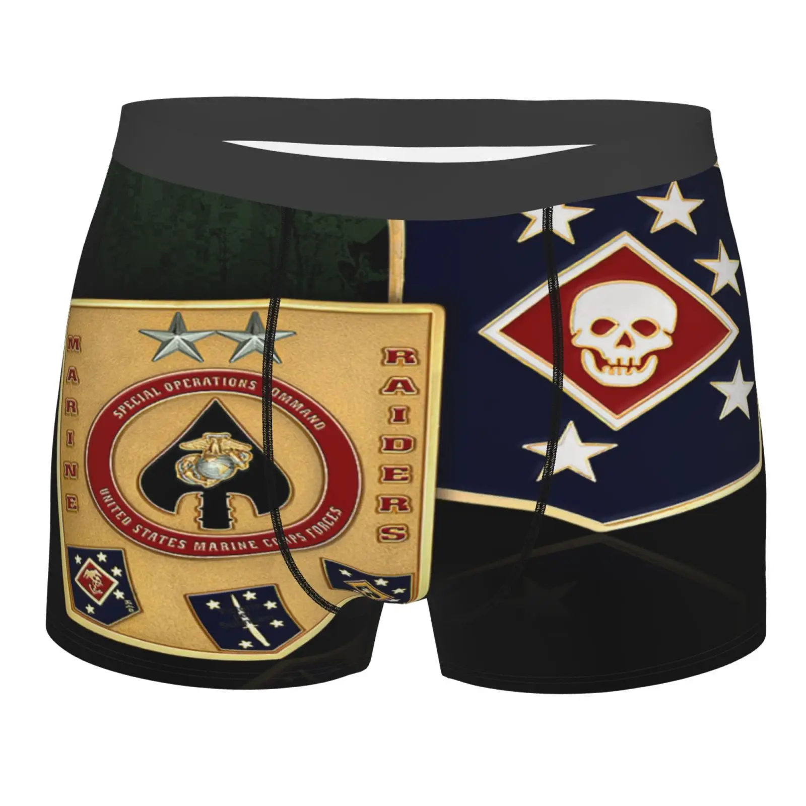 

Боксеры Marsoc морской пехоты США 21, мужские трусы на ремешке, спортивные шорты для мальчиков и девочек, красные