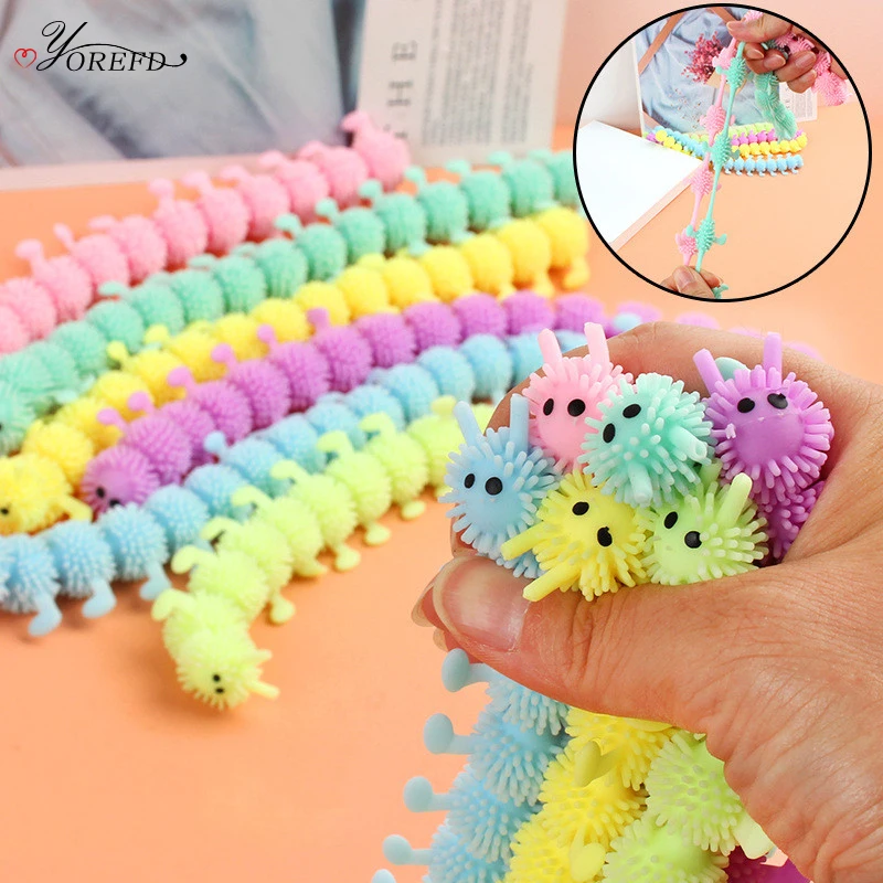 

5Pcs 16 Knots Worm Noodle Relieves Stress Toy Caterpillar Stretch String TPR Rope Physiotherapy Anti Stress Adults Party Favors
