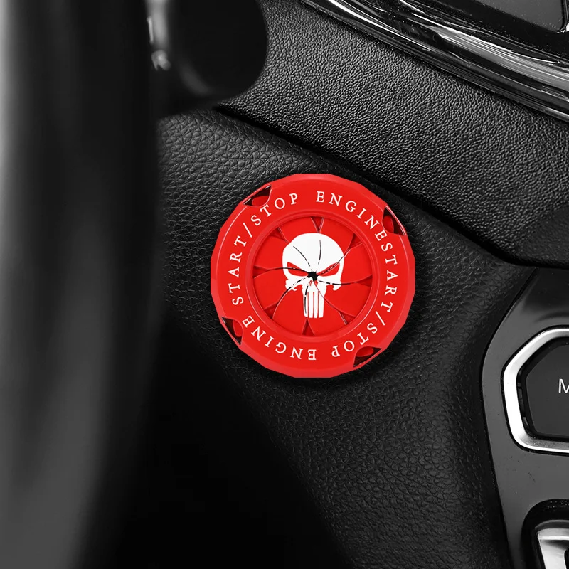 

Onekey Skull Car Auto Engine Ignition Interior Decor Start Stop Button Switch Protective Trim Cover Cap Ring