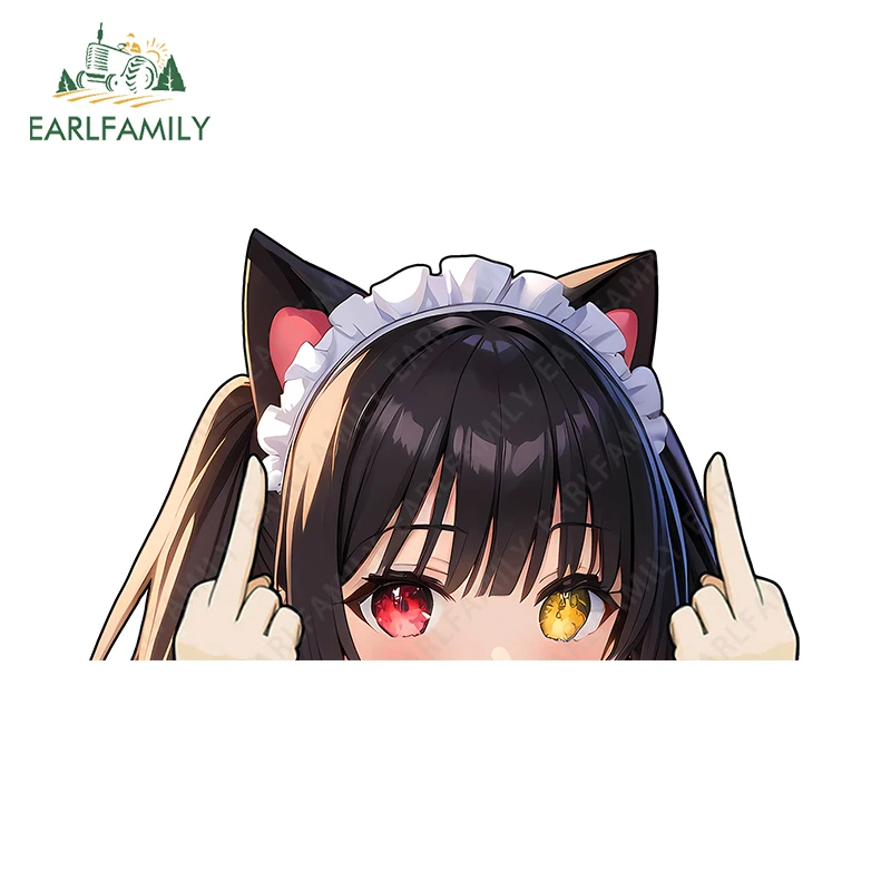 Фото Наклейки на автомобиль EARLFAMILY Tokisaki Kurumi Peeker, художественные наклейки на багажник мотоцикла, водонепроницаемые аксессуары для украшения автомобиля своими руками №1
