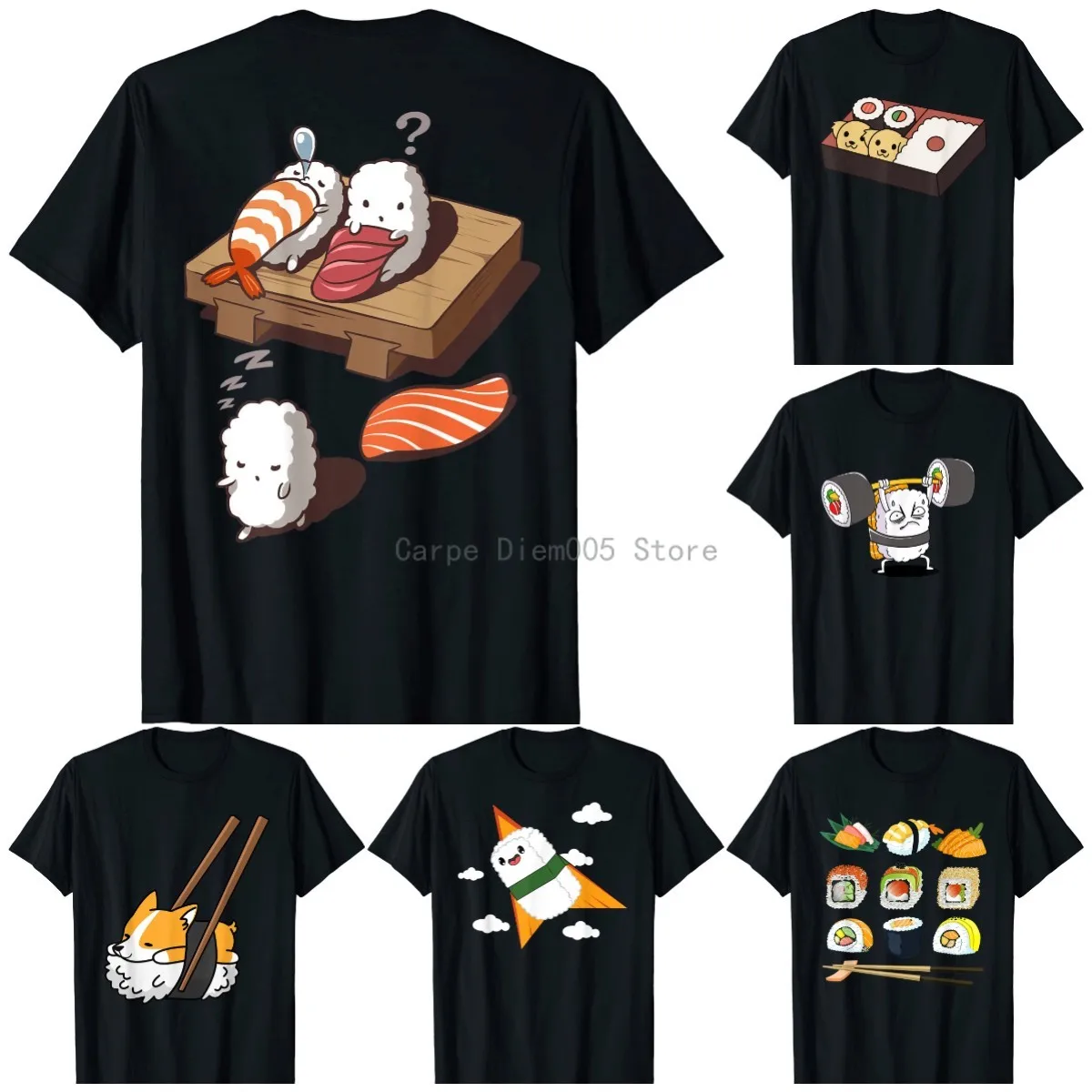 

Funny Japanese Nigiri Sushi Sleepwalking T-Shirt