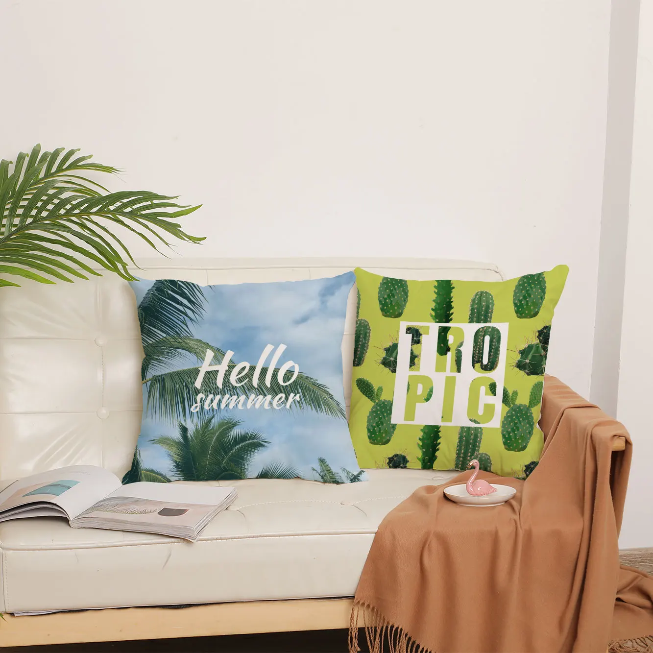 

Цветочный узор, декоративная фланелевая наволочка для подушки, Автомобильная подушка, ручная роспись, кактус