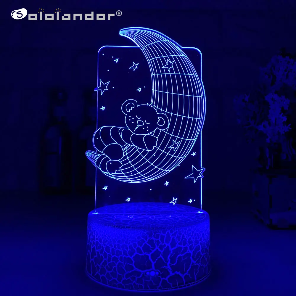 

Cute Rabbit Bear Kids Night Light Led Wedding Bedroom Nightlight Decor Light 3d DIY Lamp Valentine's Day Gifts Christmas Gift