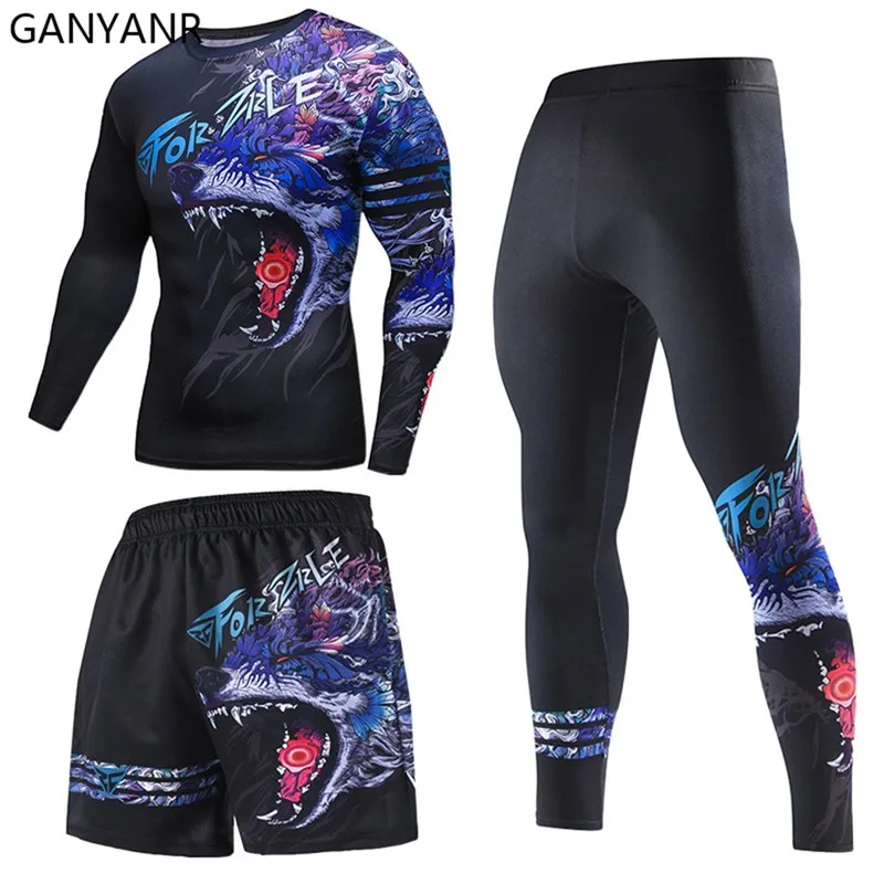 GANYANR комплекты для бега Мужская одежда футболка брюки шорты Свитшот спортивные