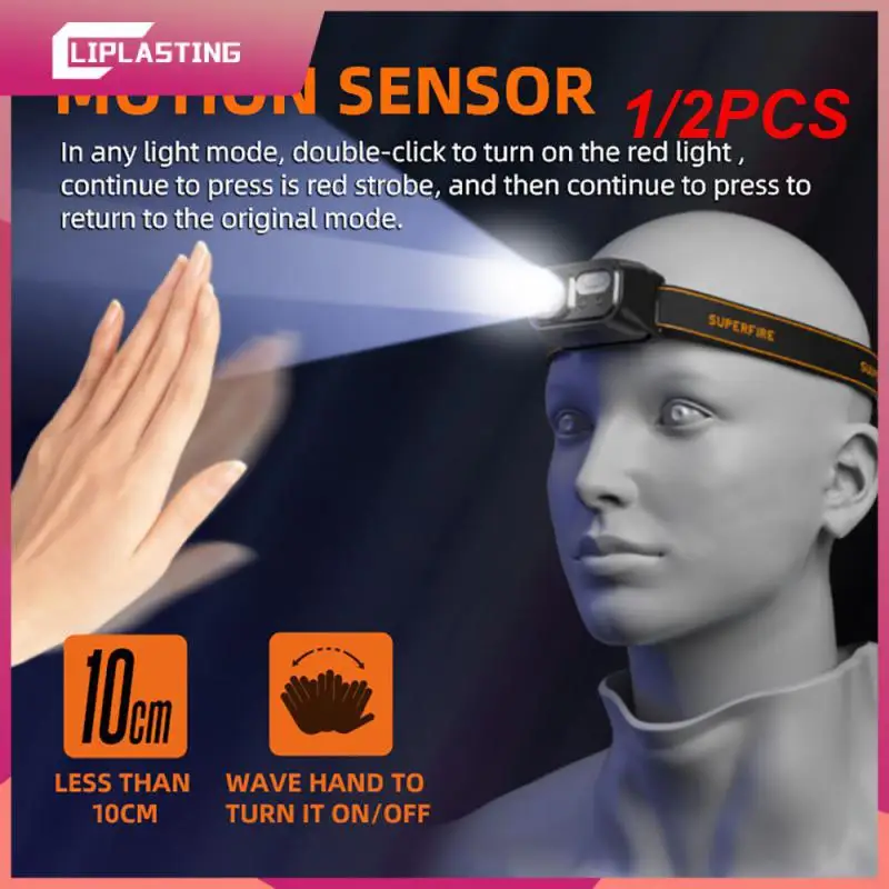 

1/2 шт., Ультраяркий светодиодный налобный фонарь с USB-портом