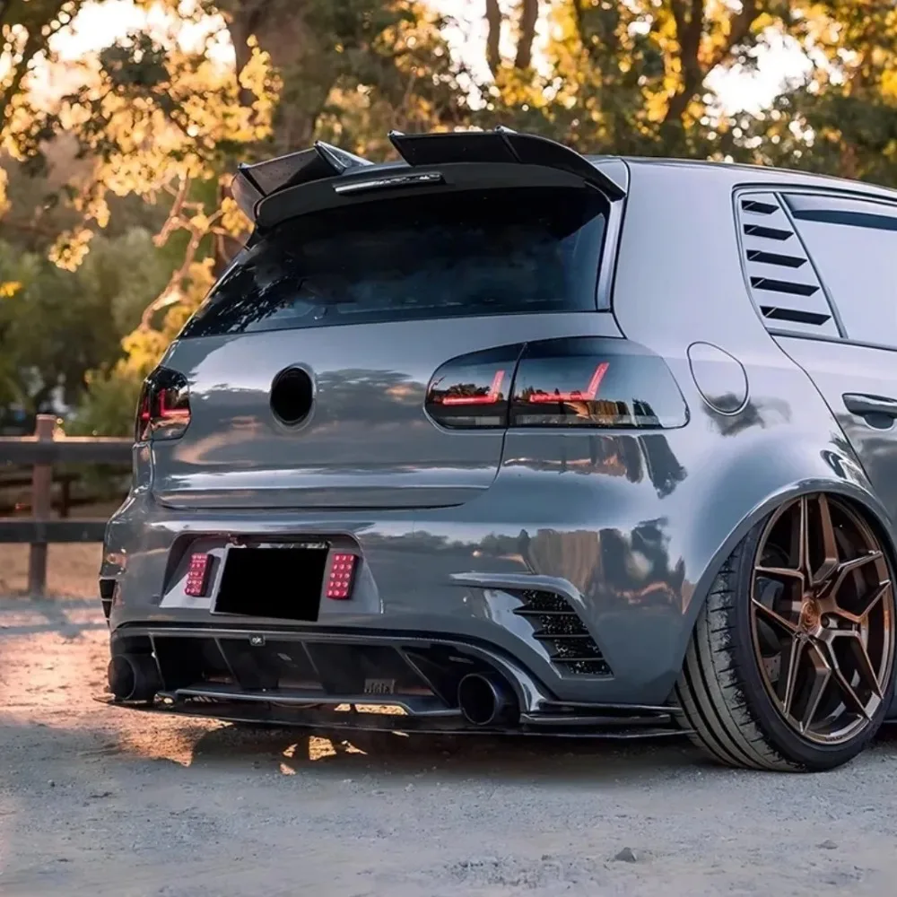 Фото Спойлер на заднюю крышу автомобиля в стиле AK для VW Golf MK6 GTD GTI R20 R 2009-2012, глянцевый черный, комплект для тюнинга кузова №5
