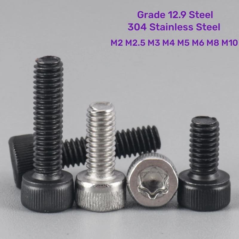 

Hex Socket Cap Torx Head Screw Six Lobe Security Bolt M2 M2.5 M3 M4 M5 M6 M8 M10 304 Stainless Steel Black Grade 12.9 Steel