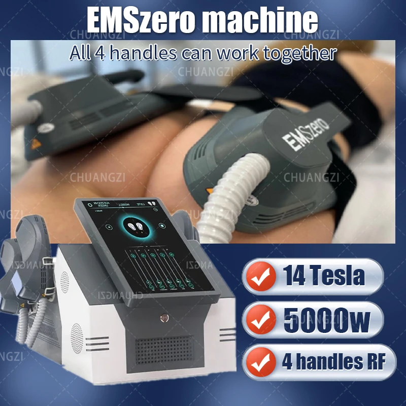 

13Tesla NEO Device 5000W Hi-EMT R-F High Intensity Electromagnetic Training Muscle EMSzero 5 Handles Body Machine