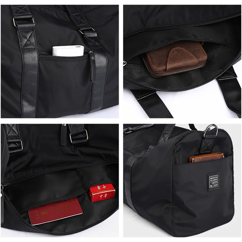 Travel Duffle for Men Tote Bag Waterproof Oxford Fold-able and Expandable Weekender Bag for Swimming Sports Gym Shoulder Bags