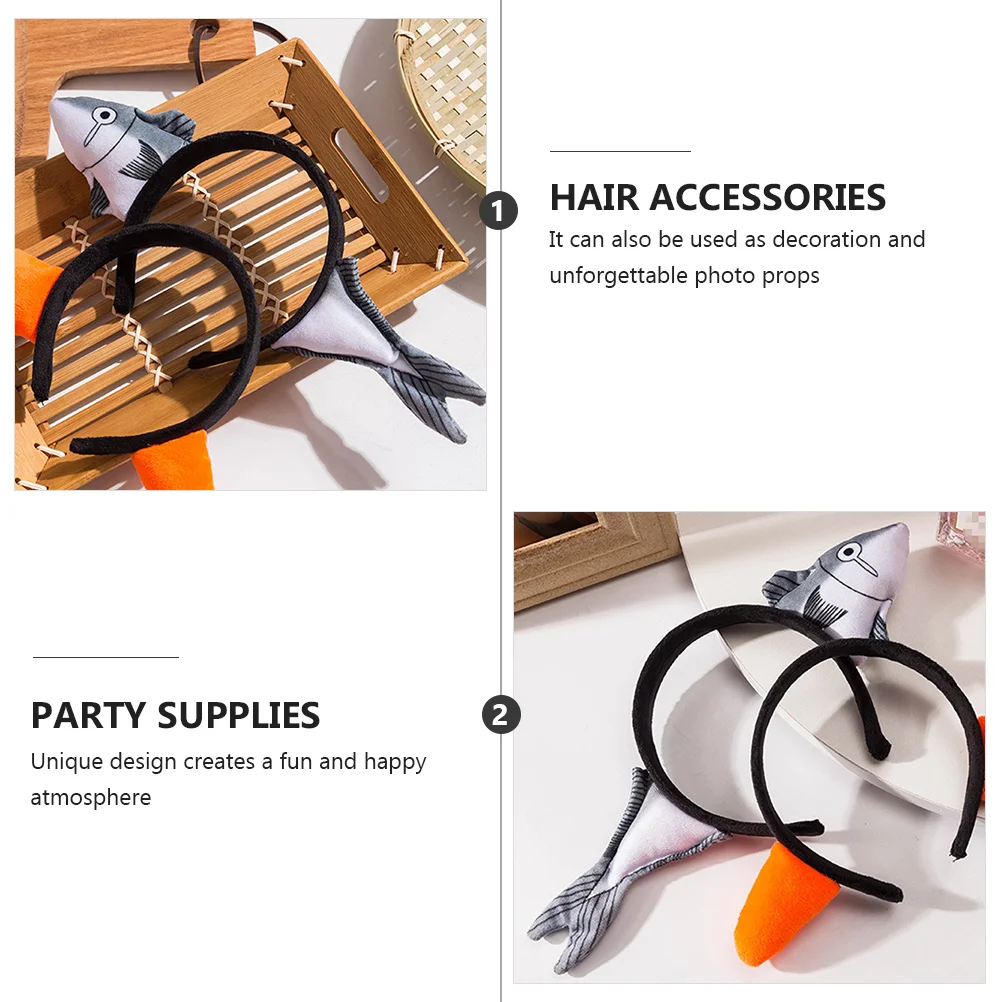 2 шт. забавная повязка на голову с соленой рыбой детский обруч для волос Хэллоуин