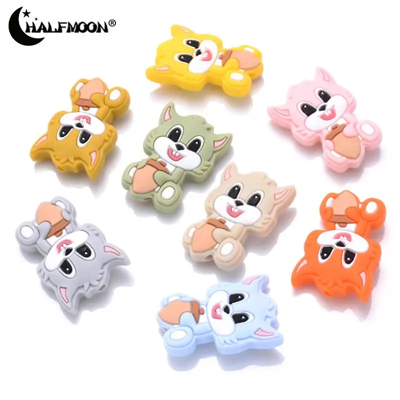 10 шт., силиконовые бусины в виде животных, 21 х30 мм